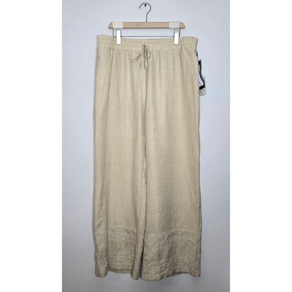 Wren New York Wide Leg Pants Size XL Eyelet Pull-On New - Picture 1 of 5